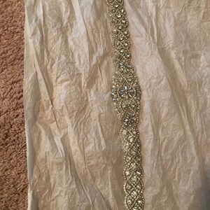 Bridal crystal and pearl waist belt